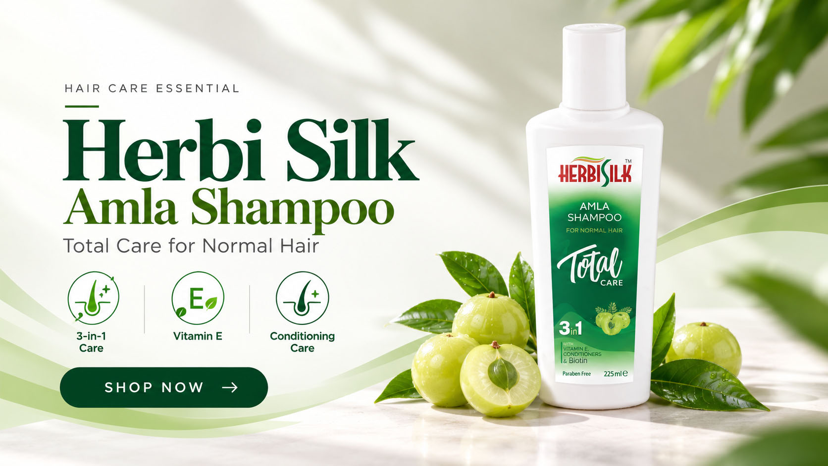 Herbi Silk Amla Shampoo Banner